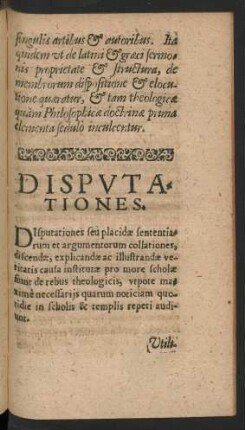 Disputationes.