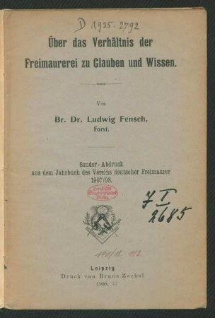 Über das Verhältnis der Freimaurerei zu Glauben und Wissen