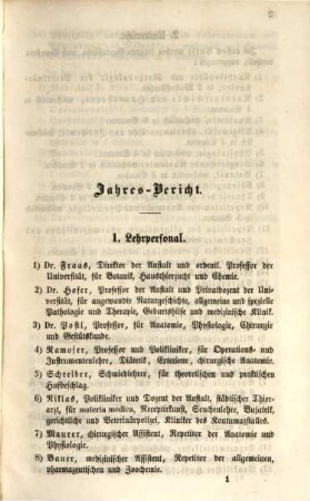 Jahresbericht der Königlichen Central-Thierarznei-Schule zu München. 1857