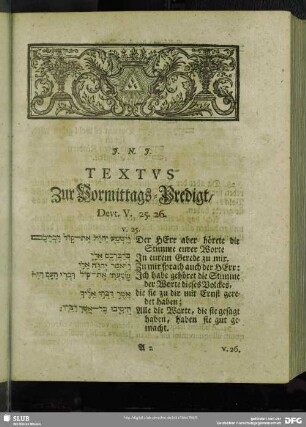 [Erklärung der Vormittags-Predigt, Deut. V. 25. 26.]