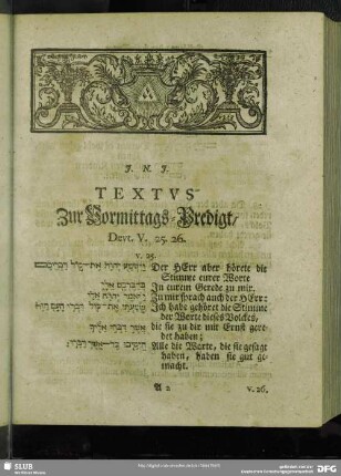 [Erklärung der Vormittags-Predigt, Deut. V. 25. 26.]