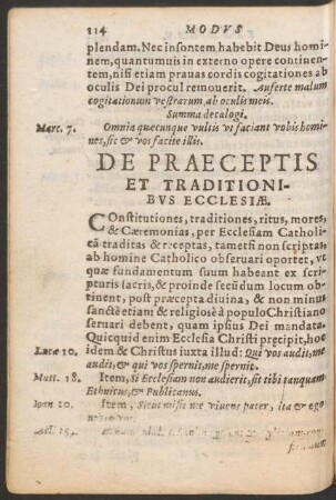 De Praeceptis Et Traditionibus Ecclesiae.
