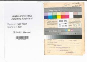 Entnazifizierung Werner Schmitz , geb. 06.05.1913 (Kaufmann)