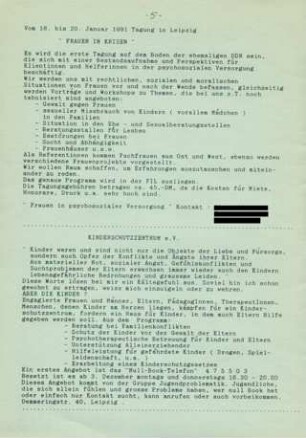 Vom 18. bis 20. Januar 1991 Tagung in Leipzig