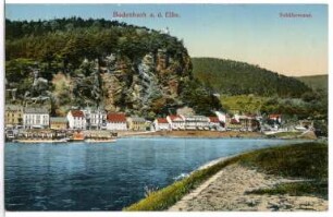 Bodenbach a. d. Elbe. Schäferwand mit Bergschloß