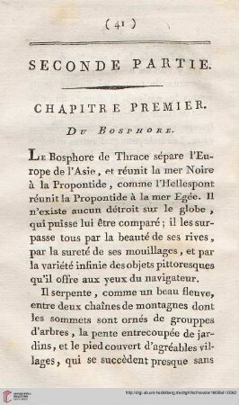 Chapitre premier: Du Bosphore