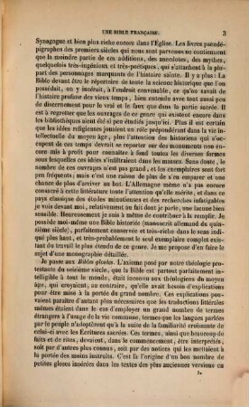 Fragments littéraires et critiques relatifs à l'histoire de la bible française. 3, Une bible française au treizième siècle : Janvier 1852