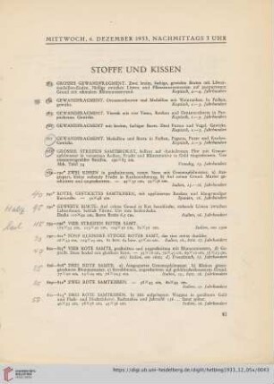 Stoffe und Kissen (Nr. 783-813)