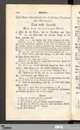 Das erste Kapitel. Von dem dreyeinigen Gott.