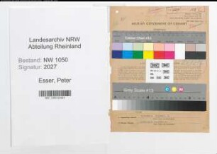 Entnazifizierung Peter Esser , geb. 11.02.1894 (Kaufmann)