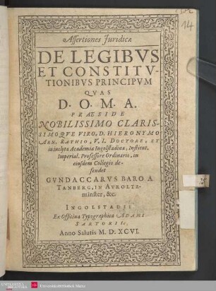 De legibus et constitutionibus principum