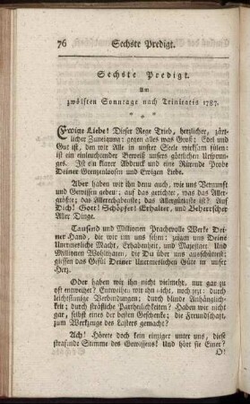 Sechste Predigt.