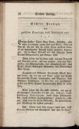 Sechste Predigt.