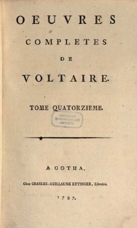 Oeuvres completes de Voltaire, 14. Contes En Vers