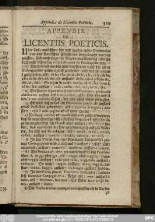 Appendix De Lictentiis Poeticis.