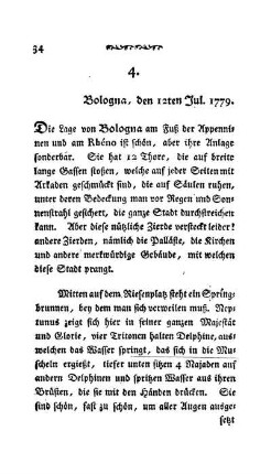 4. - Bologna, den 12ten Jul. 1779.
