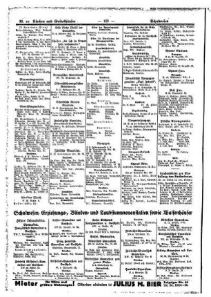 Schulwesen, Erziehungs=, Blinden= und Taubstummen= Anstalten sowie Waisenhäuser...