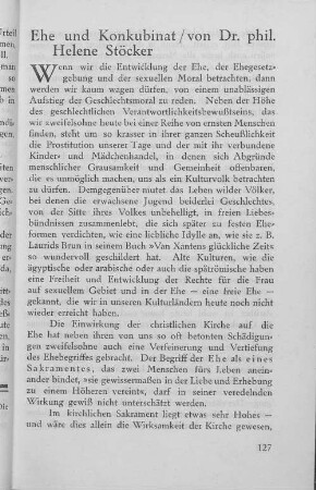 Ehe und Konkubinat