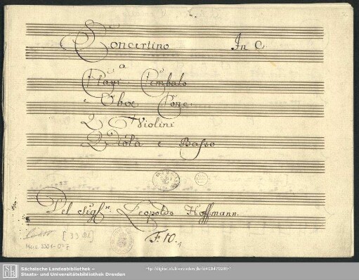 Concertos - Mus.3301-O-7 : cemb, strings, ob - C