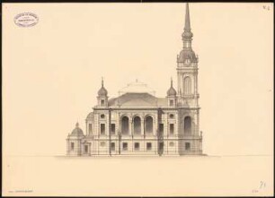 Kirche, Basel: Aufriss Seitenansicht 1:200