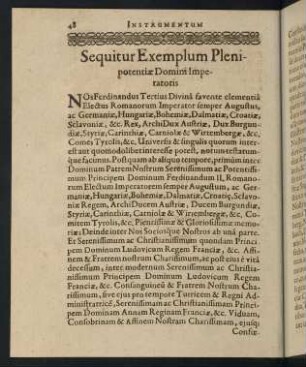 48-50, Sequitur Exemplum Plenipotentiae Domini Imperatoris