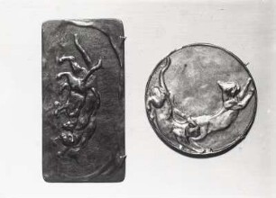 Katzenrelief "Familie" (Plakette) : Medaillon und Plakette mit Katzen (1911?; E. Richter)