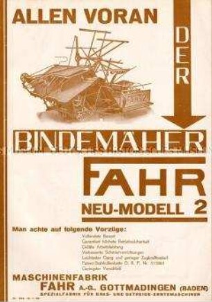 Bindemäher Modell 2