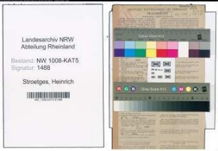 Entnazifizierung Heinrich Stroetges , geb. 19.12.1915 (Techniker)