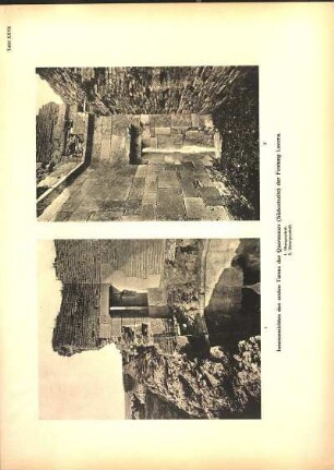 Tafel XXVII Innenansichten des ersten Turms der Quermauer (Südostseite) der Festung Lucera. 1. Obergeschoß. 2. Untergeschoß.
