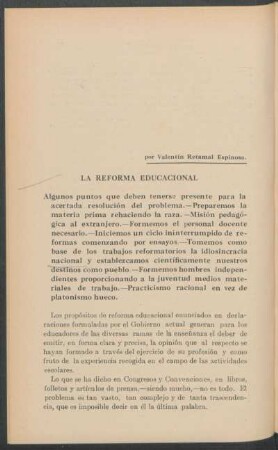 La reforma educacional