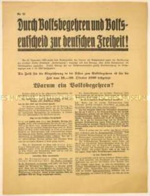 Informationsschrift zum Volksbegehren gegen den Young-Plan