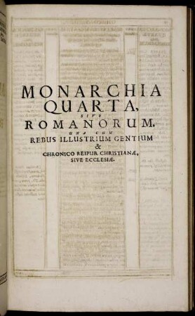 Monarchia Quarta, Sive Romanorum [...]