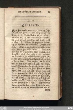 XXIII. Fontenelle.