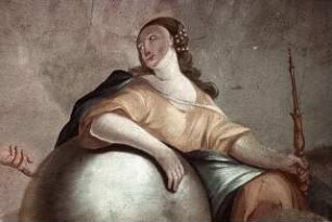 Fama, umgeben von Allegorien der Wissenschaften