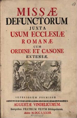 Missae Defunctorum Juxta Usum Ecclesiae Romanae : Cum Ordine Et Canone Extensae