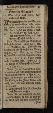Gemeine Einwürfe.