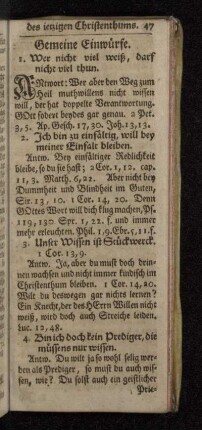 Gemeine Einwürfe.