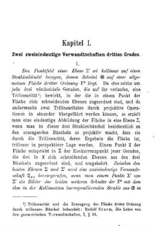 Kapitel I. - Zwei zweieindeutige Verwandschaften dritten Grades