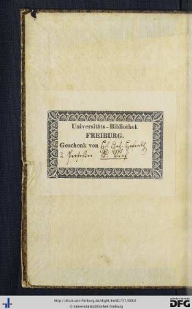 Schenkungsvermerk von Johann Kaspar Adam Ruef.