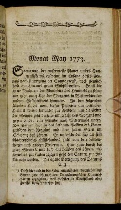 Monat May 1773.