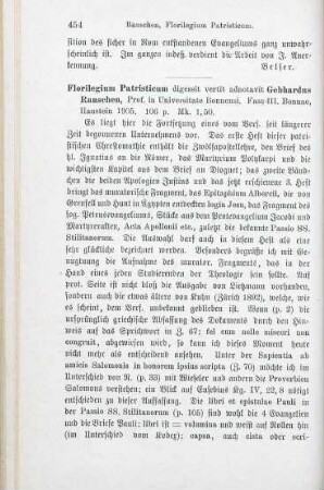 454-455 [Rezension] Florilegium patristicum