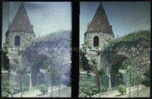 Die Stadtmauer von Zwingenberg mit dem einzig erhaltenen Befestigungsturm Aul