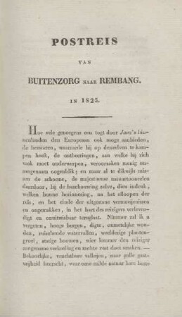 Postreis van Buitenzorg naar Rembang in 1825