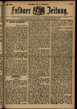 Ausgabe vom Dienstag, den 03. September 1889.