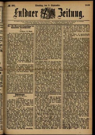 Ausgabe vom Dienstag, den 03. September 1889.