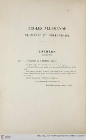 Écoles Allemande Flamande et Hollandaise (Nr. 12 - 21)