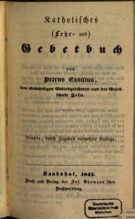 Katholisches (Lehr- und) Gebetbuch