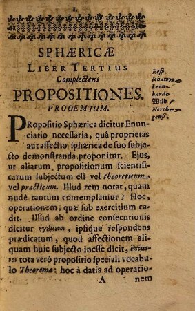 Sphaericae methodo Euclidea conscriptae. 3. Complectens propositiones. - 1657. - 414 S.