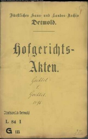 Goebbel, Heinrichs Witwe gegen Dietrich Goebbel - Paderborner Lehen