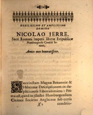 Joachimi Hagemeieri Juris publici europaei de statu Angliae, Scotiae et Hiberniae epistola III.